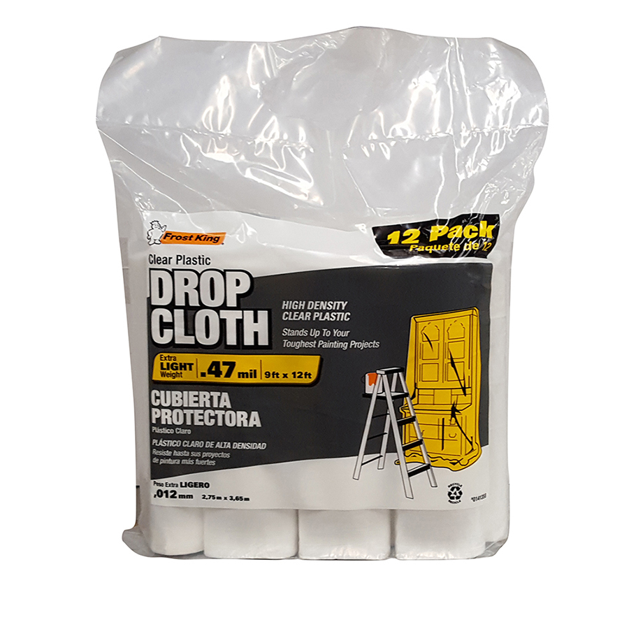 Frost King 12 Pack Plastic Drop Cloths (Common 9 ft x 12 ft; Actual 9 ft x 12 ft)