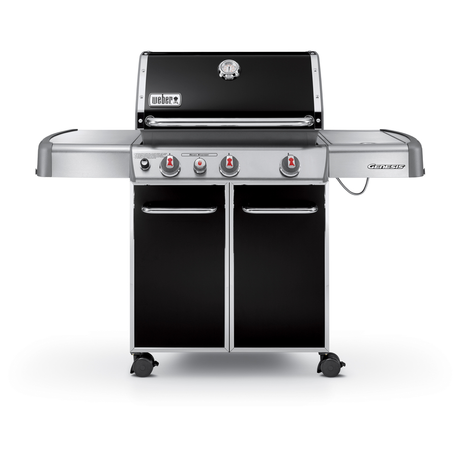 Weber Genesis E 330 Black Porcelain Enamel 3 Burner (38,000 BTU) Liquid Propane Gas Grill with Side Burner