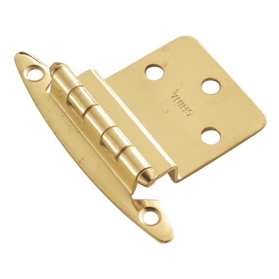 Hickory Hardware 2 Pack 2 1/2 in x 2 in Polished Brass Surface Cabinet Hinges