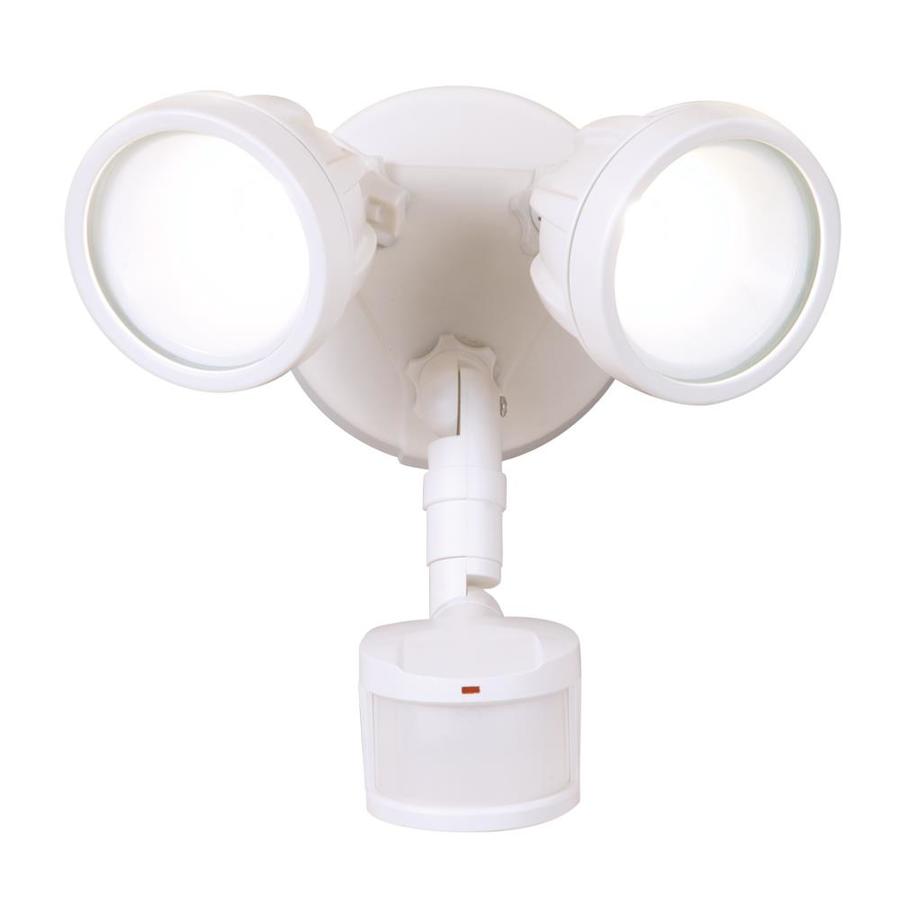 All Pro 180 Degree 2 Head White Led Motion Activated Flood Light Timer Included