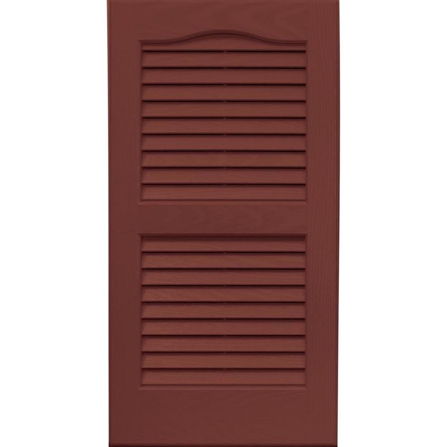 Vantage 2 Pack Cambridge Red Louvered Vinyl Exterior Shutters (Common 27 in x 14 in; Actual 26.68 in x 13.875 in)