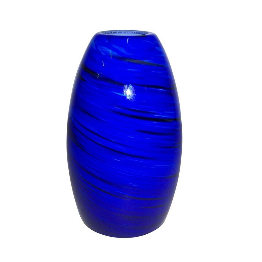 Portfolio 7 3/4 in H x 4 5/8 in W Blue Glass Mix and Match Mini Pendant Light Shade