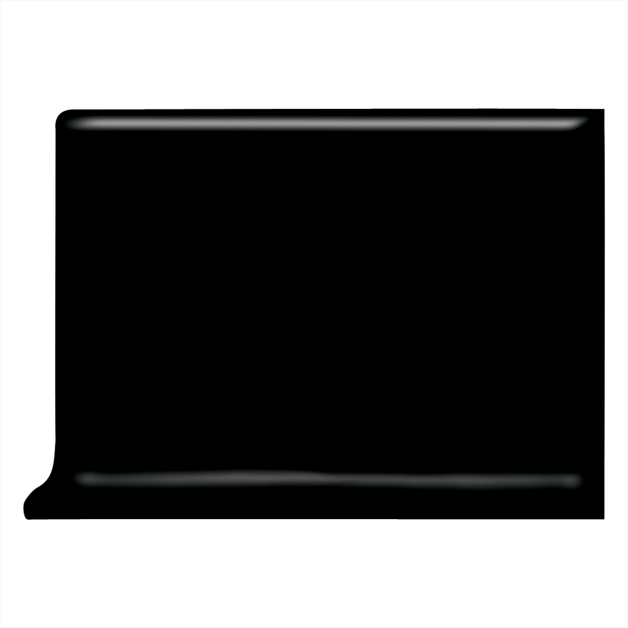 American Olean Bright Gloss Black Ceramic Cove Base Tile (Common 4 in x 6 in; Actual 4.25 in x 6 in)