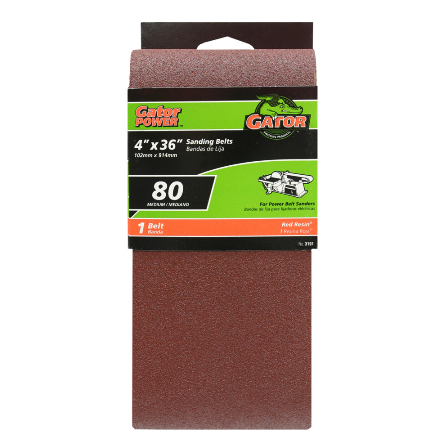 Gator 80 Grit 4 in W x 36 in L Sanding Belt Sandpaper