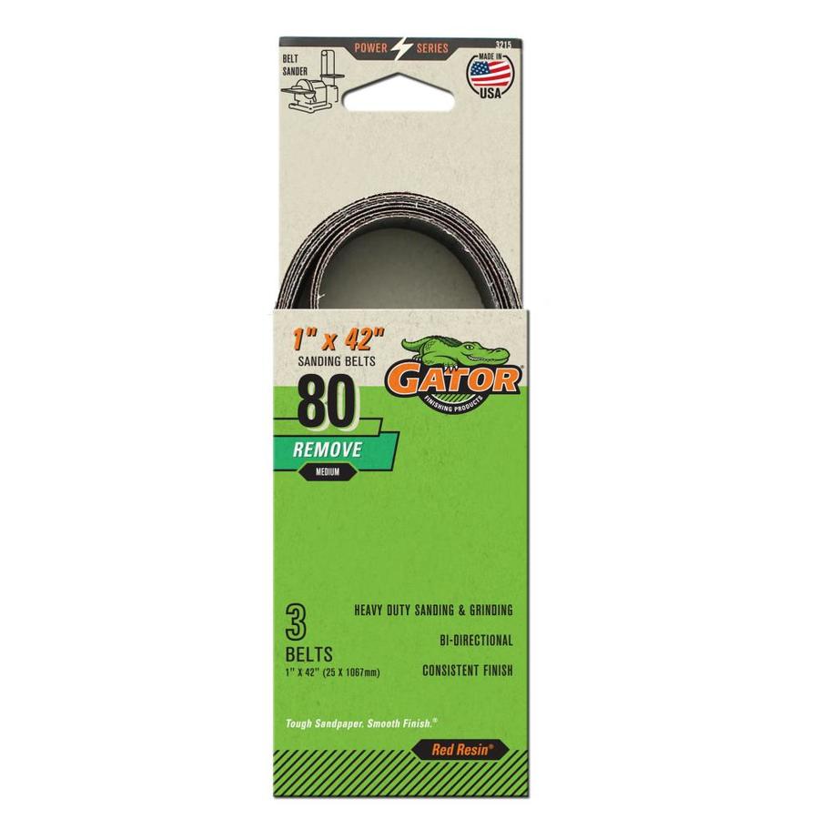 Gator 3 Pack 80 Grit 1 in W x 42 in L Sanding Belt Sandpaper