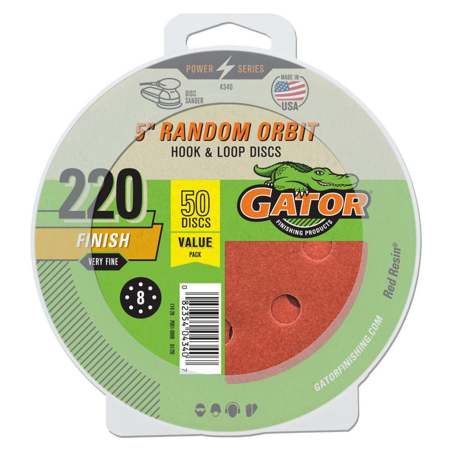 Gator 50 Pack 5 in W x 5 in L 220 Grit Commercial Sanding Disc Sandpaper