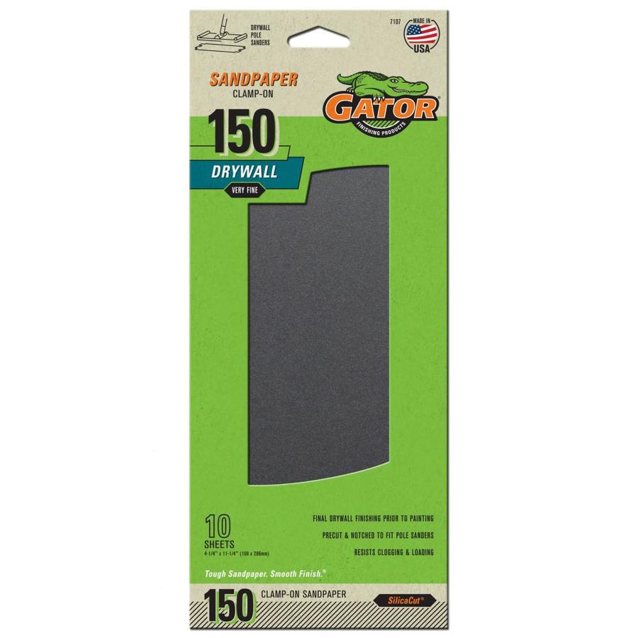 Gator 10 Pack 4.25 in W x 11.25 in L 150 Grit Commercial Precut Drywall Sandpaper