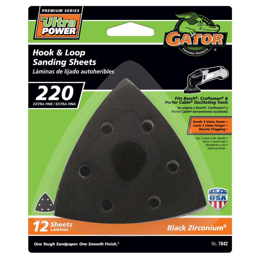 Gator 12 Pack 3 in W x 3 in L 220 Grit Commercial Hook and Loop Detail Sandpaper