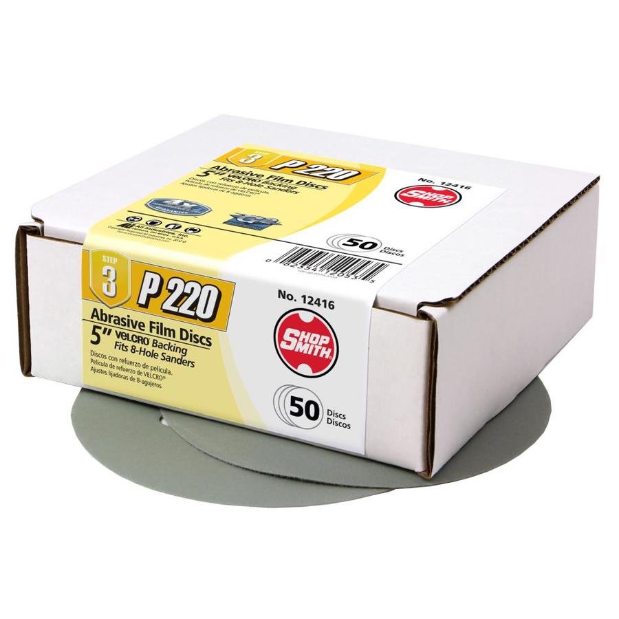 Shopsmith 50 Pack 220 Grit 5 in W X 5 in L Sandpaper Discs