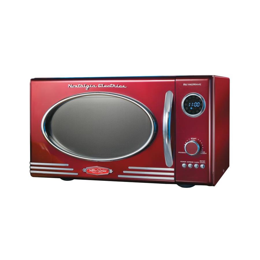 Nostalgia 0.9-cu ft 800-Watt Countertop Microwave (Retro Red) | RMO4RR