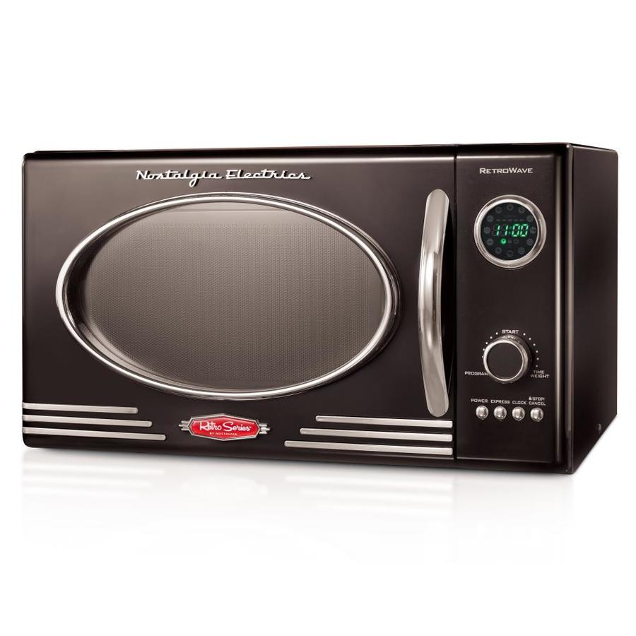 Nostalgia 0.9-cu ft 800-Watt Countertop Microwave (Black) | RMO4BK