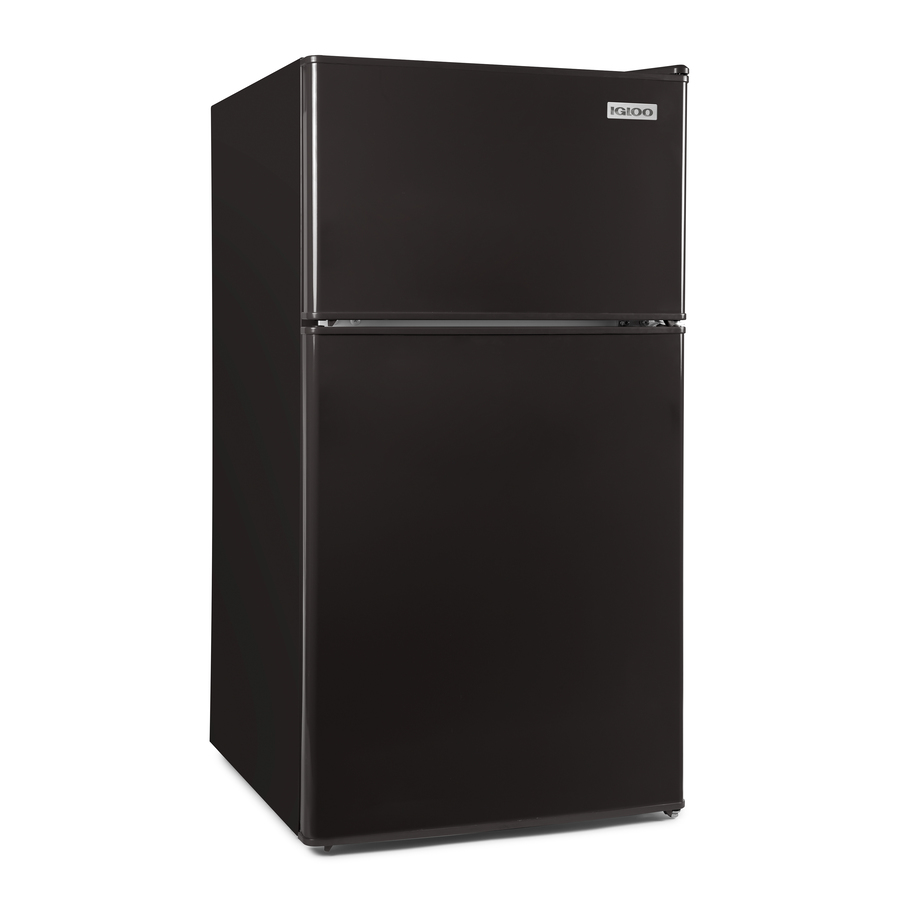 Igloo 3.2-cu ft Top-Freezer Refrigerator (Black) Rubber | IRF32DDBK