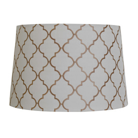 Lamp Shades At Lowes Display Product Reviews For 10 In X 15 White With Tan Embroidery Fabric