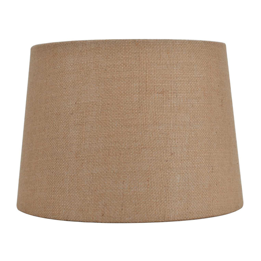 allen + roth 9 in x 13 in Tan Burlap Fabric Drum Lamp Shade