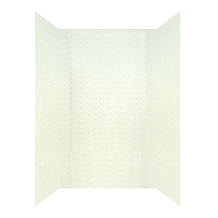 MirroFlex Wavation White Fiberglass and Plastic Composite Bathtub Wall Surround (Common 40 in x 60 in; Actual 96 in x 40 in x 60 in)