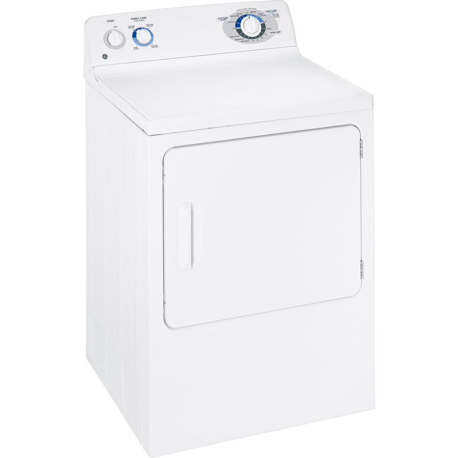 GE 7 cu ft Electric Dryer (White on White)