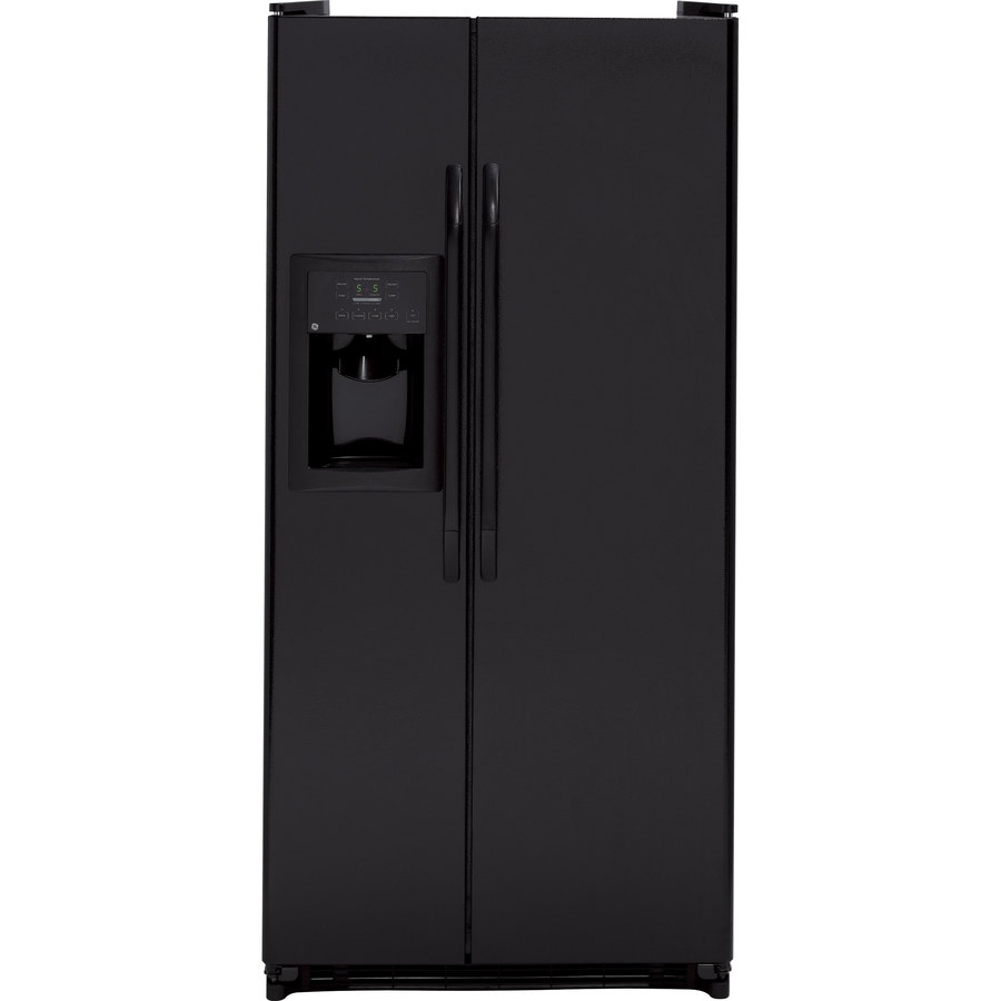 GE 20 cu ft Side by Side Refrigerator with Single Ice Maker (Black)