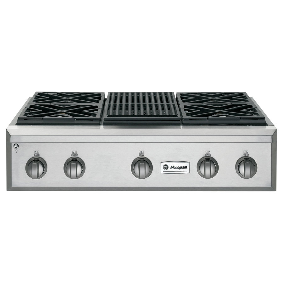 Monogram Monogram 4 Burner Gas Cooktop (Stainless Steel) (Common 36 in; Actual 35.875 in)