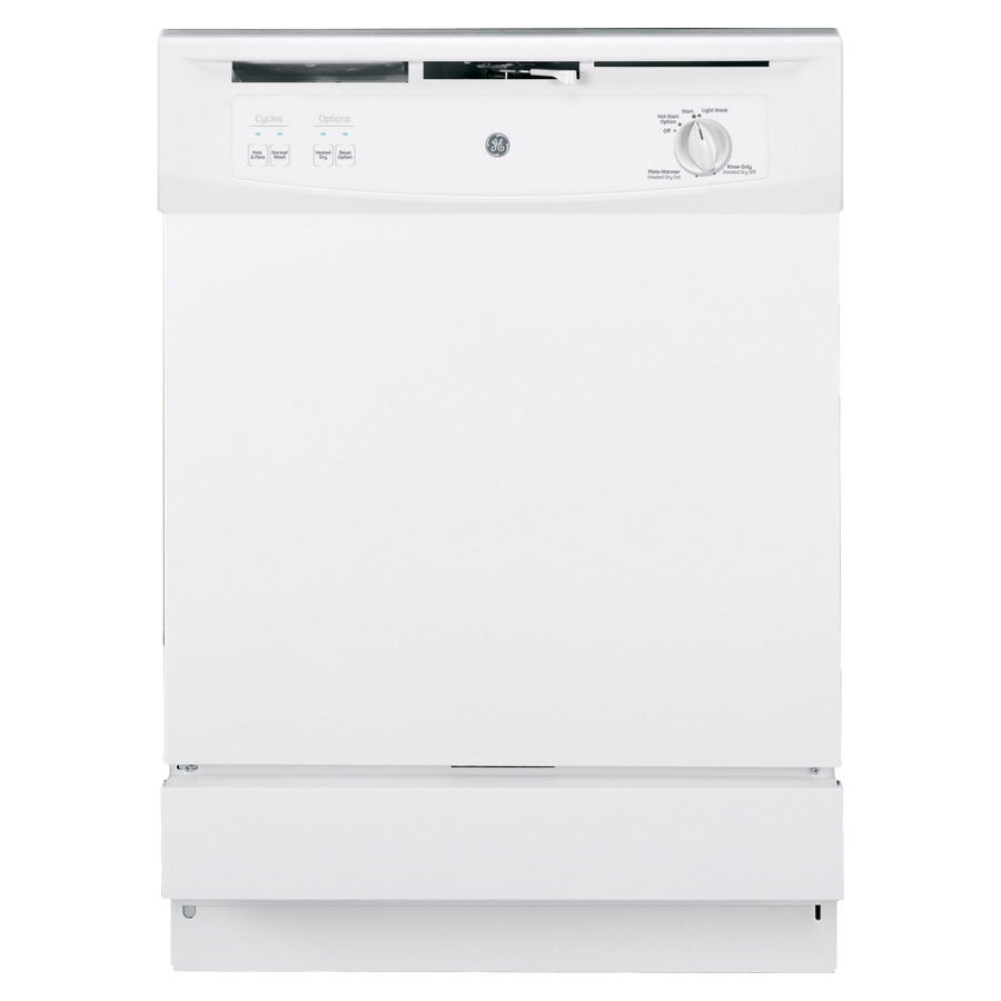 GE 64 Decibel Built in Dishwasher with Hard Food Disposer (White On White) (Common 24 Inch; Actual 24 in) ENERGY STAR
