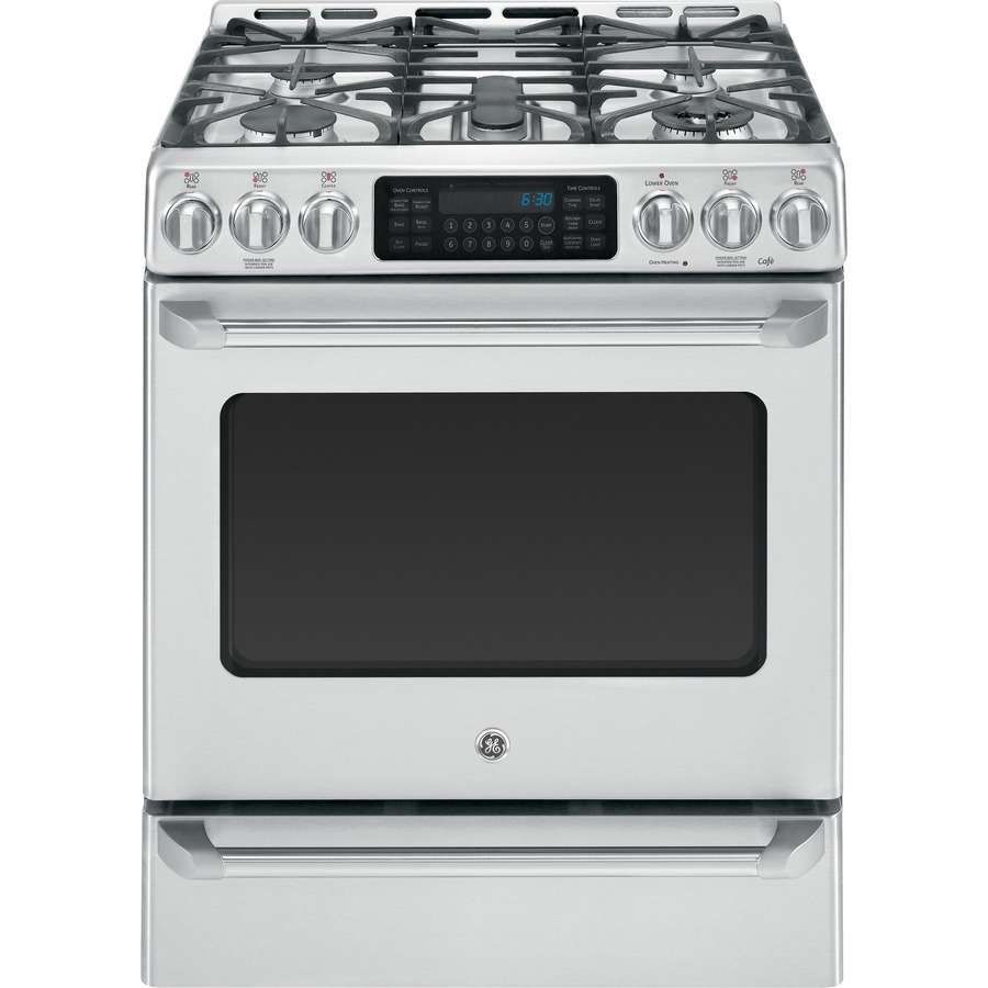 GE Cafe 5 Burner Freestanding 5.4 cu ft Self Cleaning Convection Gas Range (Stainless Steel) (Common 30 in; Actual 30 in)