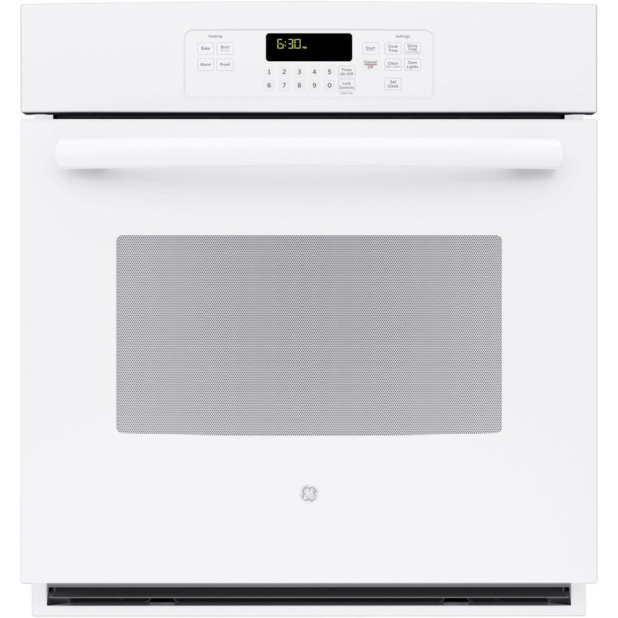 GE 27 in Self Cleaning with Steam Single Electric Wall Oven (White)