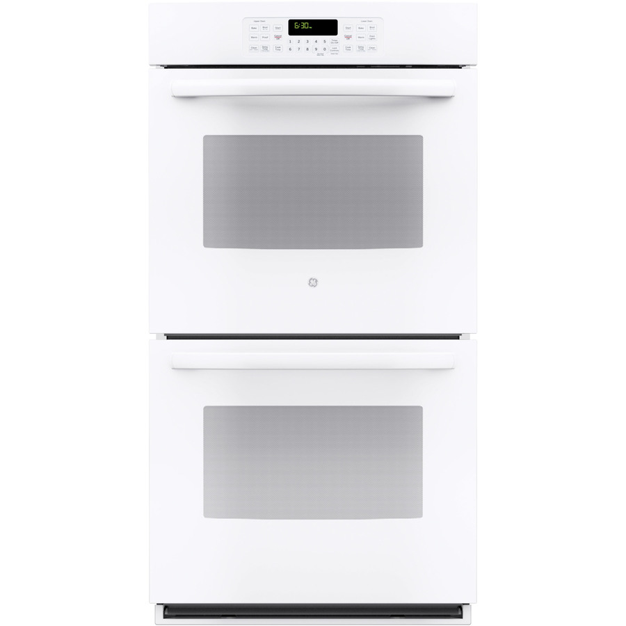GE 27 in Self Cleaning with Steam Double Electric Wall Oven (White)