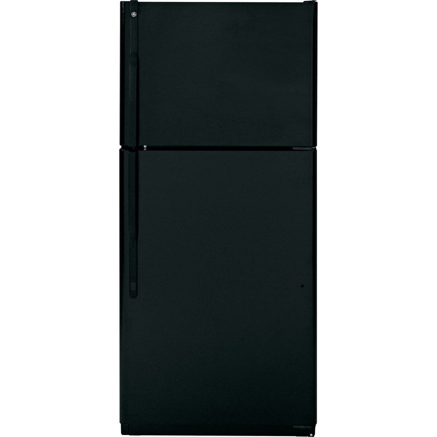 GE 18 cu ft Top Freezer Refrigerator with Single Ice Maker (Black) ENERGY STAR