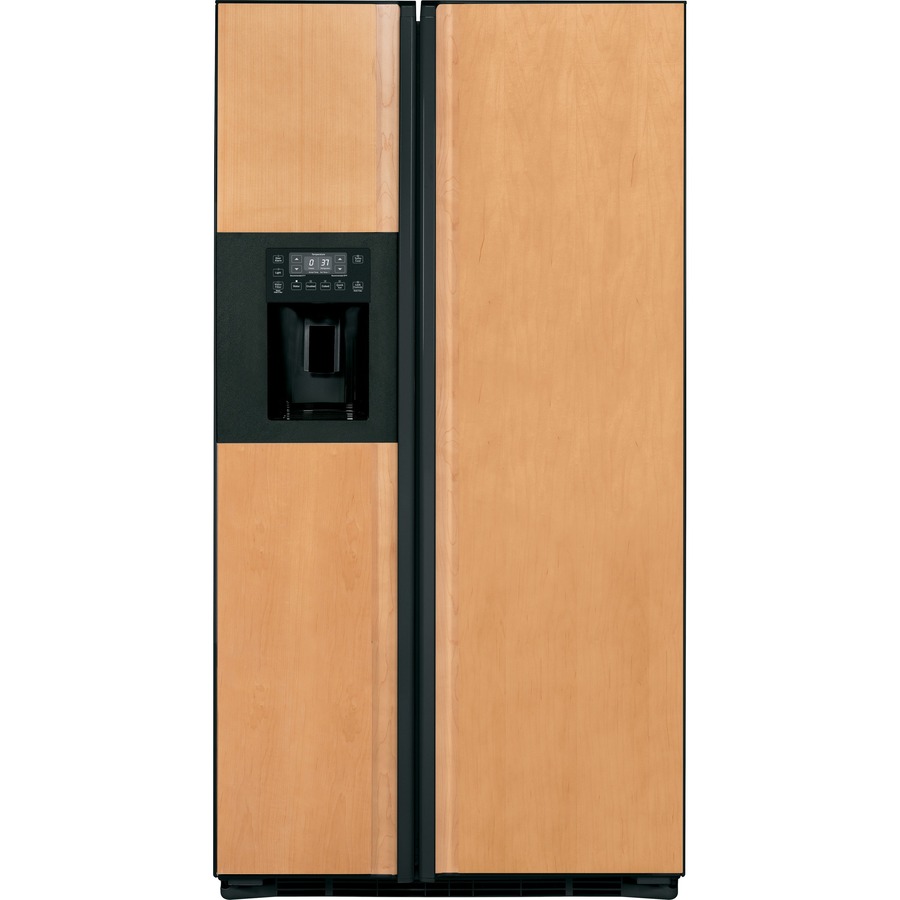 GE Profile 23.34 cu ft Side by Side Refrigerator with Single Ice Maker (Custom Panel, Black)