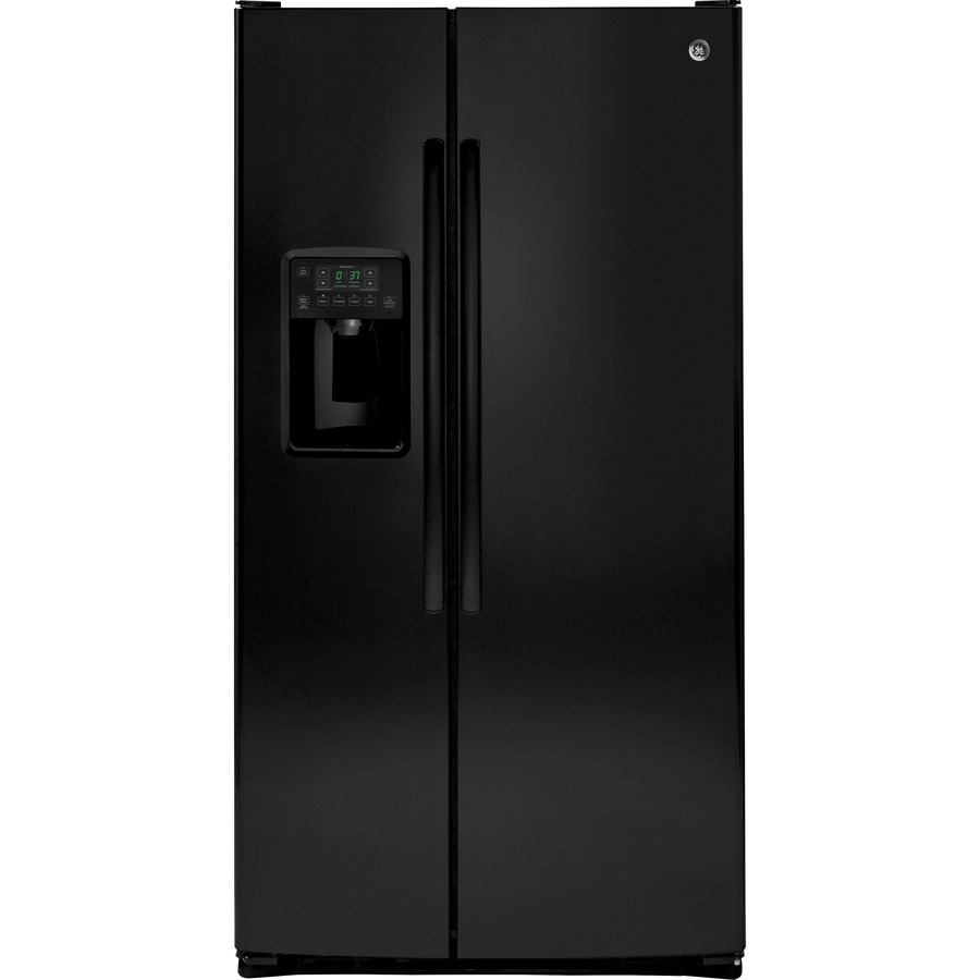 GE 25.9 cu ft Side by Side Refrigerator with Single Ice Maker (Black) ENERGY STAR