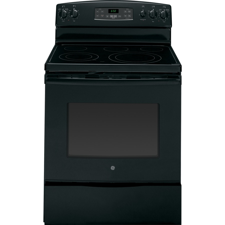 GE 30 in Smooth Surface Freestanding 5 Element 5.3 cu ft Self Cleaning Electric Range (Black)