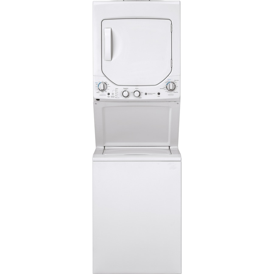 GE Gas Stacked Laundry Center with 2.3-cu ft Washer and 4.4-cu ft Dryer | GUD24GSSMWW