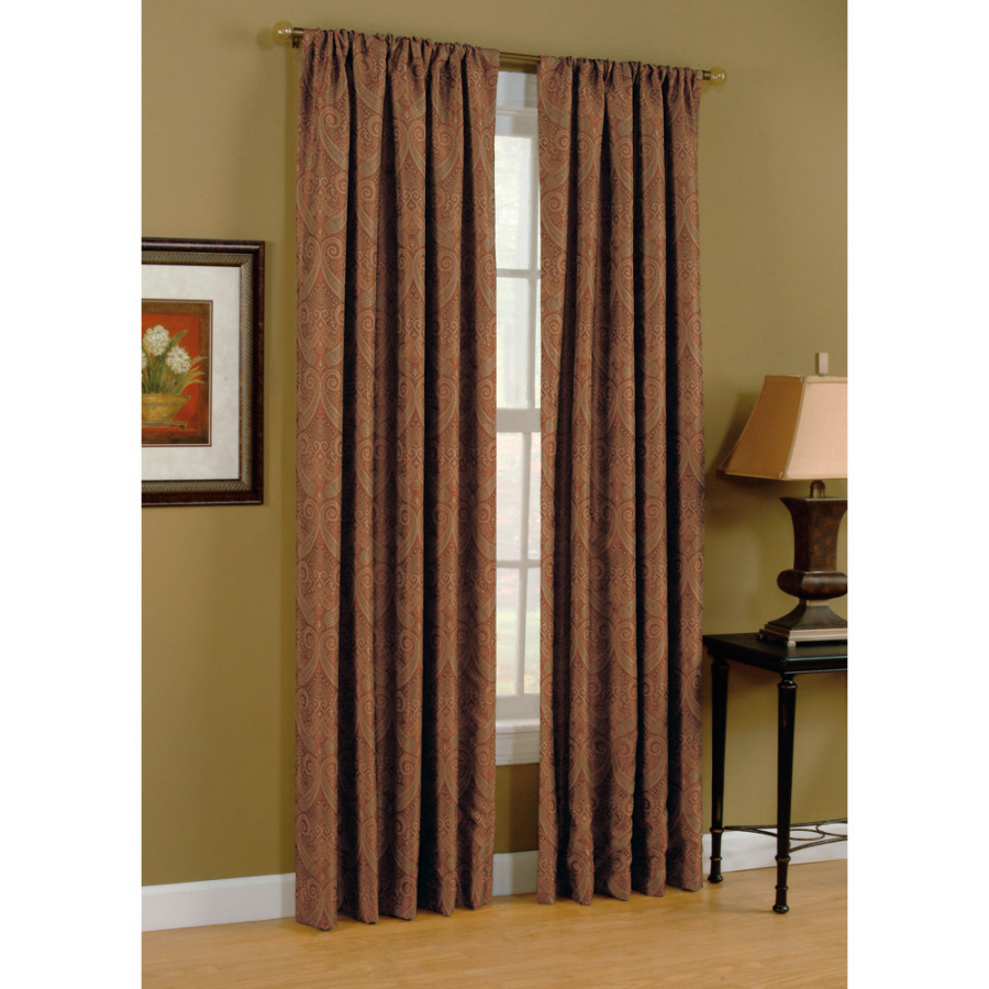 Style Selections Raja 84 in L Paprika Rod Pocket Curtain Panel