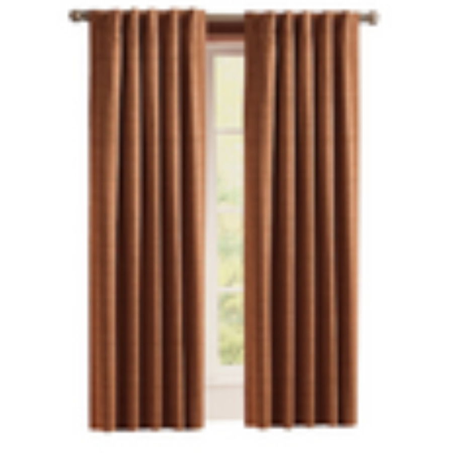 Style Selections Roberta 63 in L Solid Brick Thermal Back Tab Curtain Panel