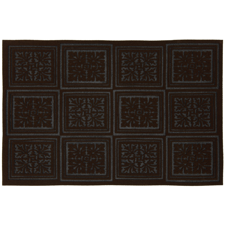 Style Selections 35 in x 23 in Brown Rectangular Door Mat