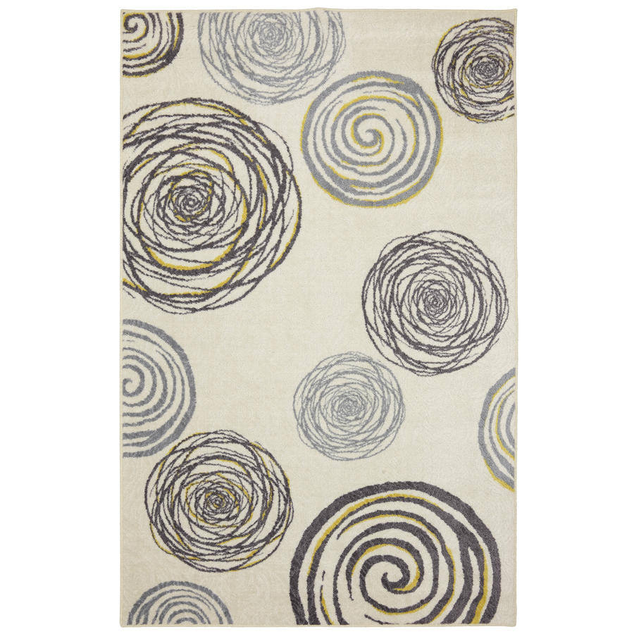 Mohawk Home Swirlz Cream Rectangular Indoor Tufted Area Rug (Common 8 x 10; Actual 96 in W x 120 in L x 0.5 ft Dia)