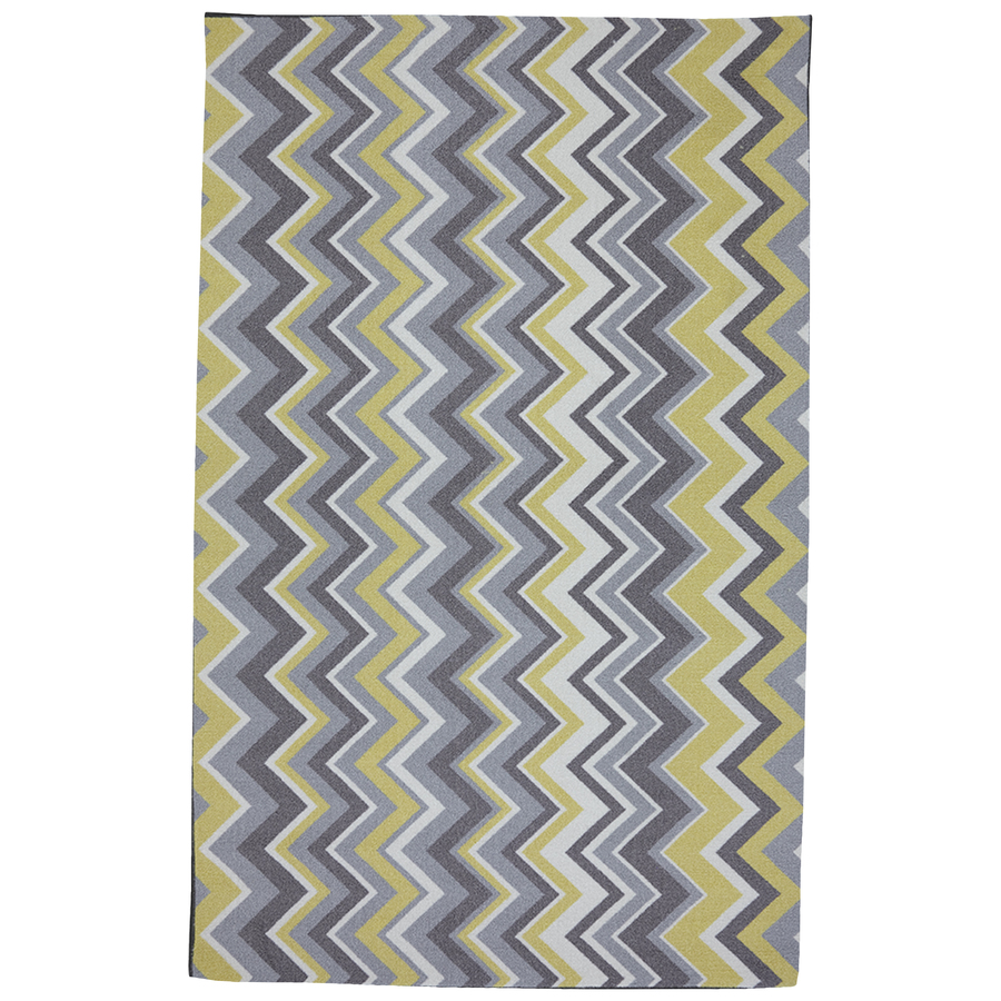 Mohawk Home Ella Zig Zag 8 ft x 10 ft Rectangular Yellow Transitional Outdoor Area Rug