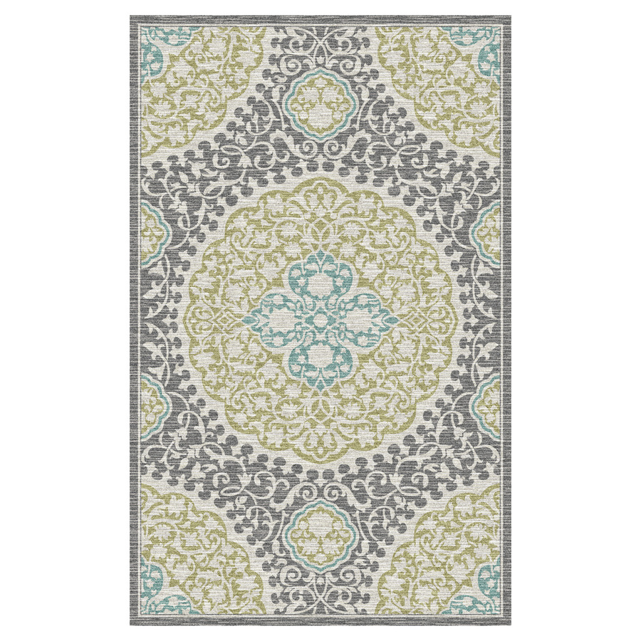 Mohawk Home Tahj Gray and Silver Rectangular Indoor Tufted Area Rug (Common 8 x 10; Actual 96 in W x 120 in L x 0.5 ft Dia)