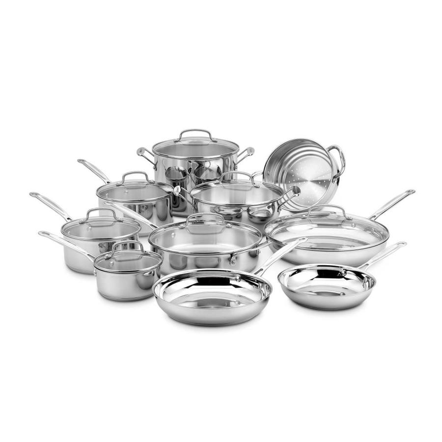 Cuisinart 17-Piece Chef's Classic 13.8-in Stainless Steel Cookware Set with Lid(s) Included | 77-17N