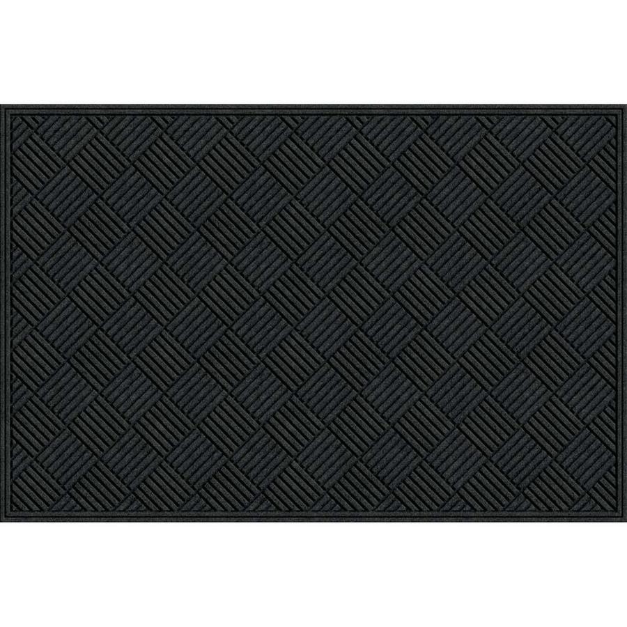 Apache Mills, Inc. 48 in x 72 in Textures Crosshatch Onyx Door Mat