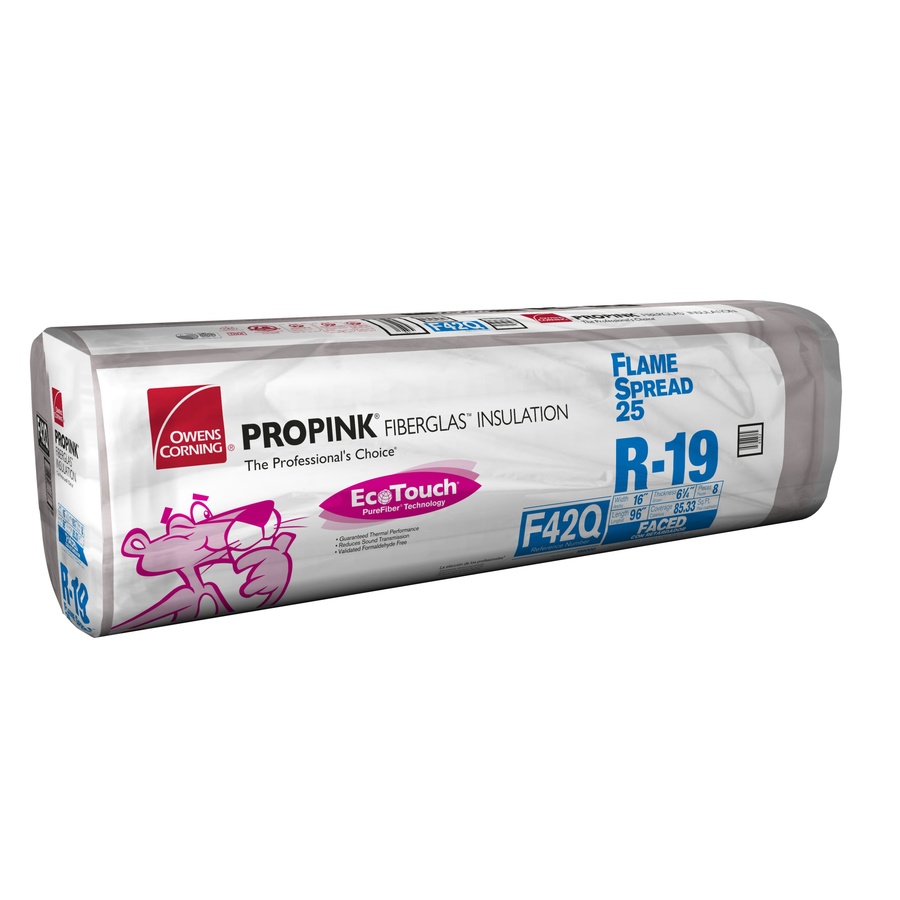 Owens Corning R19 85.33 sq ft Faced Fiberglass Batt Insulation with Sound Barrier (16 in W x 96 in L)