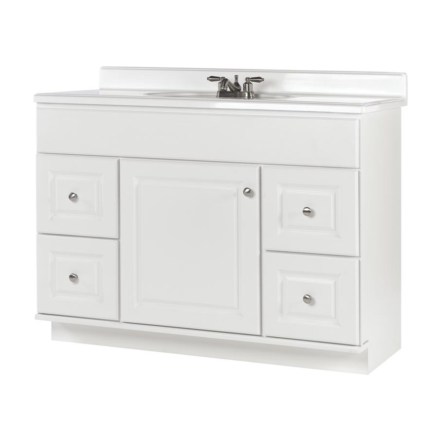 allen + roth Castlebrook 48 in x 21 in White Traditional Bathroom Vanity