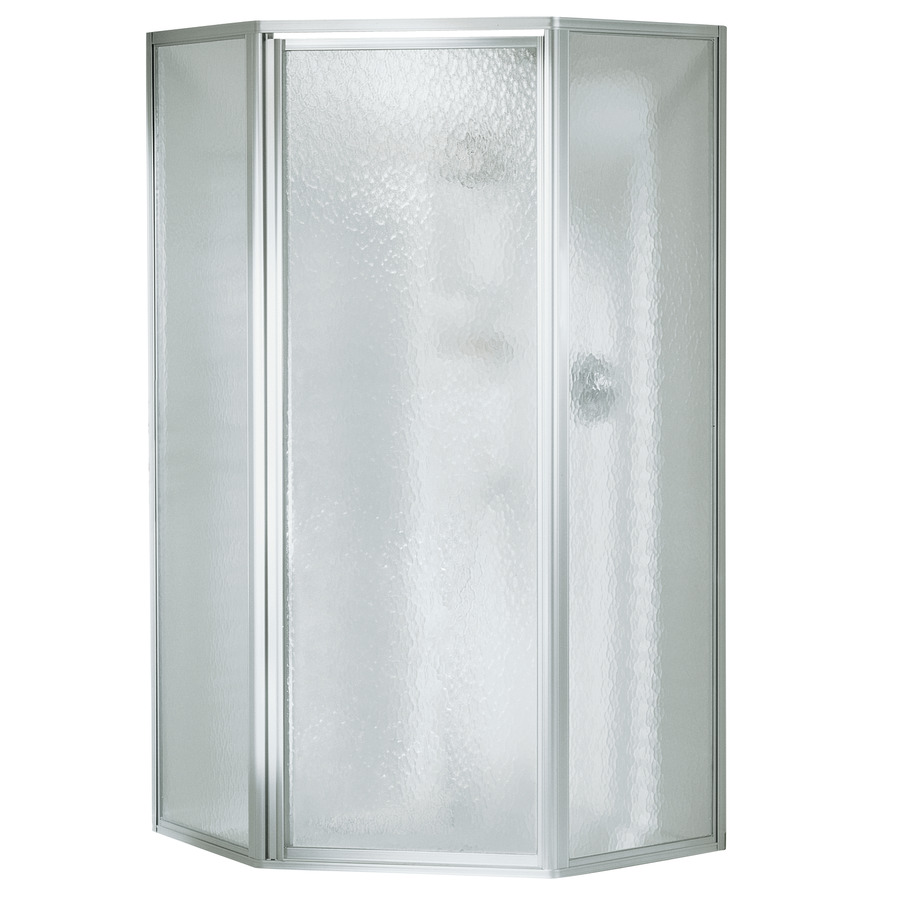 Sterling Economy 38 in W x 38 in D x 72 in H Silver Gelcoat/Fiberglass Shower Wall Surround Side and Back Panels