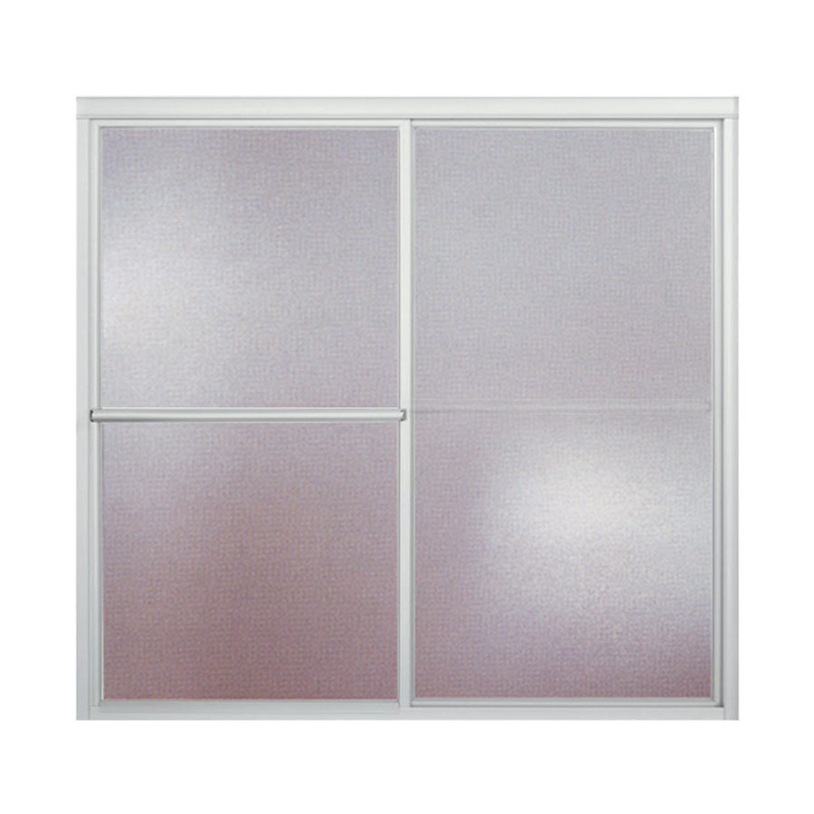 Sterling Deluxe 52.75 in to 57.75 in W x 56.25 in H Silver Sliding Shower Door