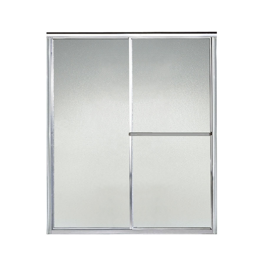 Sterling Deluxe 54.375 in to 59.375 in W x 70 in H Silver Sliding Shower Door