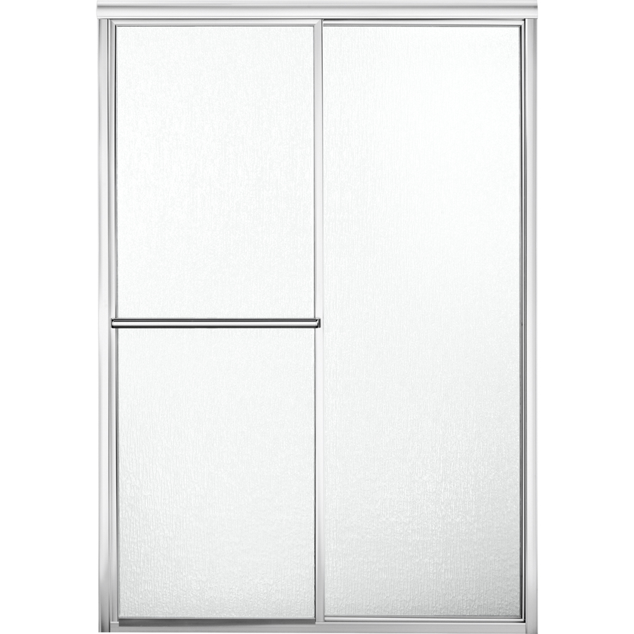 Sterling Deluxe 43.875 in to 48.875 in W x 70 in H Silver Sliding Shower Door