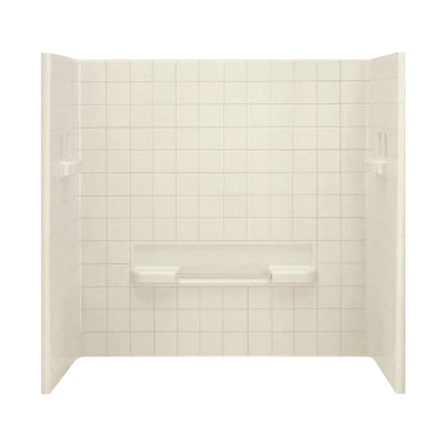 Sterling All Pro 60 in W x 31.5 in D x 60 in H Almond Fiberglass Bathtub Wall Surround