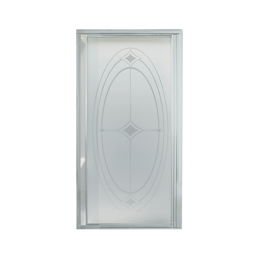 Sterling 27 1/2 in to 31 1/4 in Silver Framed Pivot Shower Door