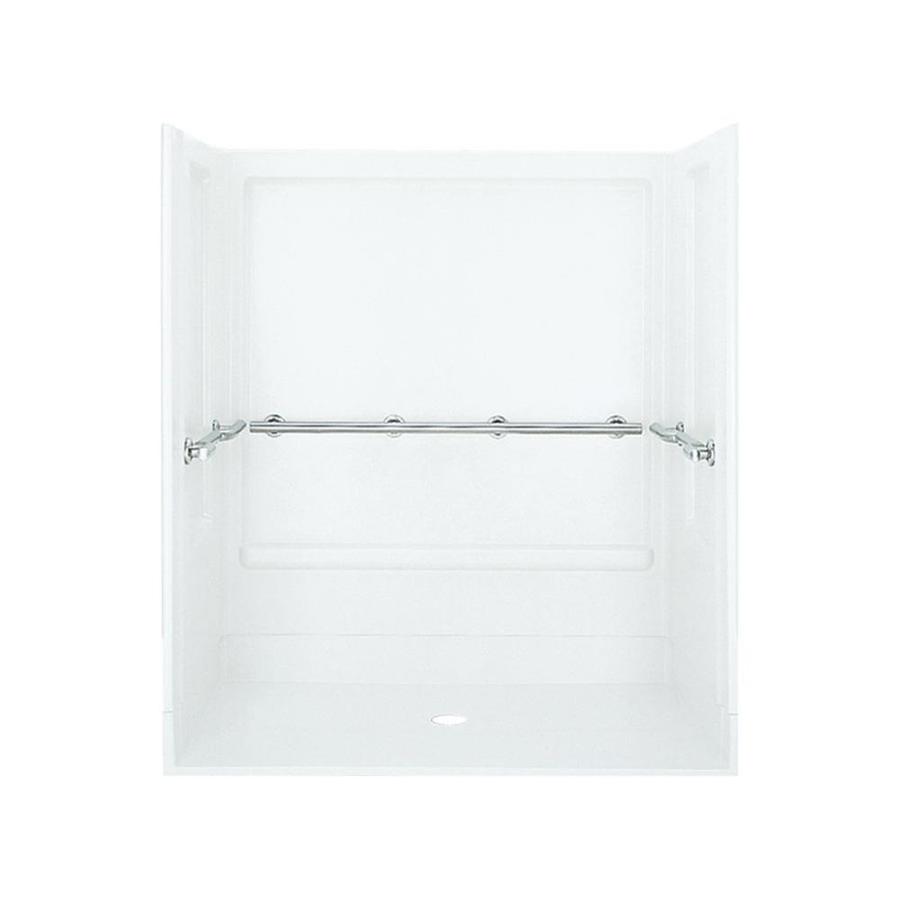 Sterling Roll In 72 in H x 63.25 in W x 39.375 in L White Polystyrene Wall 4 Piece Alcove Shower Kit