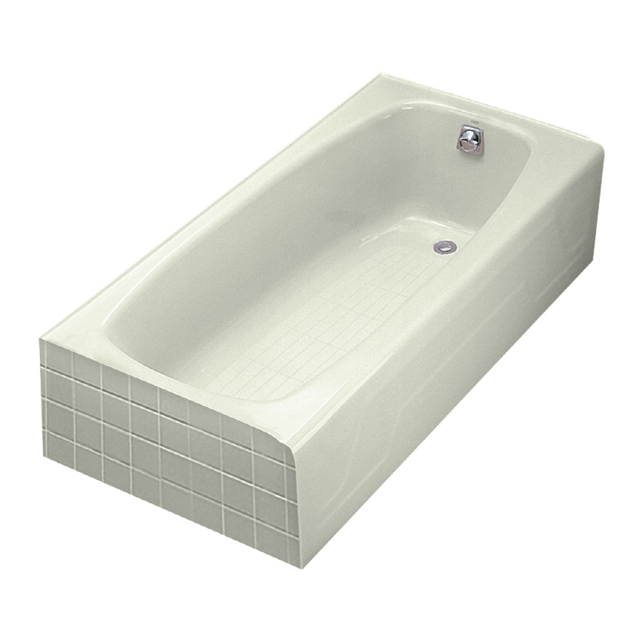 KOHLER 5 ft 6 in x 2 ft 8 in Dynametric Tea Green Rectangular Skirted Bathtub with Right Hand Drain