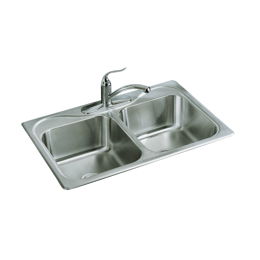 Sterling Southhaven 22 Gauge Double Basin Drop In Stainless Steel Kitchen Sink